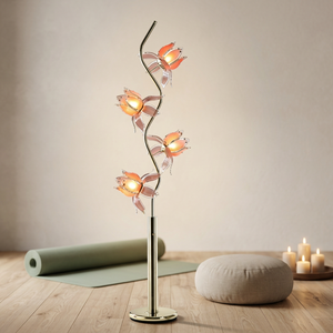 French Romantic Lotus <b>Floor</b> <b>Lamp</b> 4 Flower Heads Acrylic Petal <b>Shade</b> Luxury Standing <b>Lamp</b> <b>for</b> Sofa Corner Decoration - Product Image 1