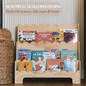 Libreria per bambini con bordo smerlato arrotondato di sicurezza a 3 livelli da 1 a 5 anni - Product Image 4
