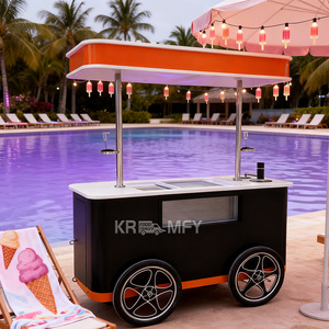 <b>Wheels</b> Hand Push Fiberglass Cargo Bike 250-300W Brushless Motor Lithium Battery 36V Fruits Candy Waffle Street Food Freezer Ice - Product Image 2