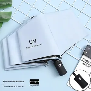 Sombrilla Plegable Automática Casual 8k con Protección Solar Triple, Sombrilla Publicitaria con Logotipo, Protección UV, Goma Negra, Venta al por Mayor - Product Image 6
