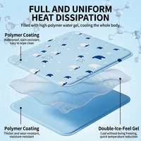 Tapis rafraîchissant en gel pour chiens et chats, remplissage intégral de gel, imperméable, coussin de refroidissement estival, 3 tailles 40x30-60x50cm Bleu