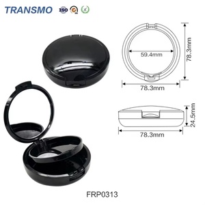 Tube de blush en plastique, forme ronde, étui à poudre, logo personnalisé, emballage de boîte à blush en plastique - Product Image 2