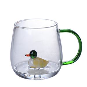 Taza de Agua de Vidrio de Borosilicato con Diseño de Pato, Taza de Café de Vidrio de Borosilicato para Té - Product Image 1