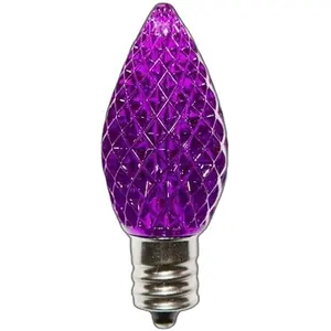 C7草莓紫色替换圣诞灯发光二极管灯泡E12烛台底座灯装饰