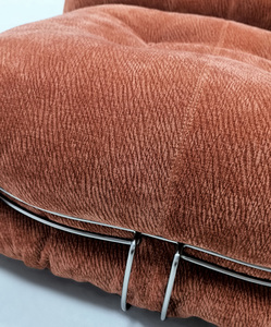 Fauteuil individuel en velours marron, style moderne et minimaliste, pour salon, hall d'entrée, villa, canapé modulaire sectionnel - Product Image 6