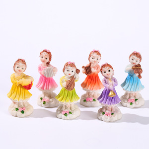 Figurines de fées avec instruments de musique, artisanat en résine, décorations de paysage miniatures, décoration artistique pour la maison - Product Image 3