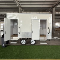Toilettes de camping extérieures de 4 m, structure en acier mobile, remorque de toilettes, fabriquées en panneaux sandwich durables