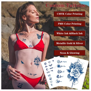 Créez votre propre emballage personnalisé avec logo, autocollants temporaires et autocollants de tatouage semi-permanents - Product Image 1