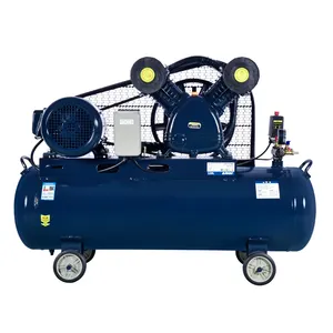 Compressore d'aria 100L con trasmissione a cinghia a 2 cilindri da 1,1 kw 1,5 cv in vendita auto verniciate