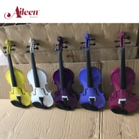Violon coloré fait à la main pour étudiant, en usine, avec étui (VG001C)