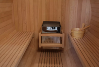 Outdoor tradisional uap barel tradisional Sauna uap pohon cemara luar ruangan 3-4 orang luar ruangan barel Sauna