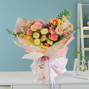 Papier plastique PVC enduit imperméable, motif à carreaux, pour bouquets de fleurs DIY, décoration de mariage, Noël, Saint-Valentin - Product Image 5