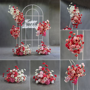 Ensemble floral artificiel rouge et rose personnalisé de qualité supérieure pour toile de fond de mariage, fête d'anniversaire, cérémonie Sweet 18, aménagement d'arche, décoration d'événements à domicile - Product Image 2