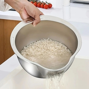 Panier de lavage pour légumes et riz, passoire en acier inoxydable, plateau, bac à laver, accessoires, panier d'égouttage pour la cuisine - Product Image 5