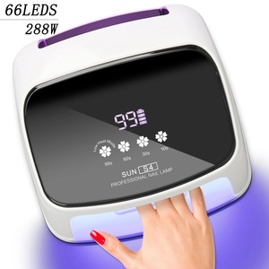 288W Cordless UV LED Nail <b>Lamp</b> Rechargeable Nail Dryer Large LCD Display 4 <b>Timer</b> Setting Auto Sensor Plastic/Metal US Salon Home - Product Image 1