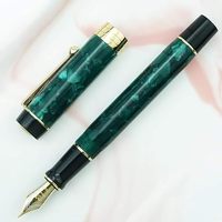 Jinhao 100 Stylo Plume Acrylique Celluloïd Style Classique, Instrument d'Écriture Lisse à Plume #6 avec Convertisseur Rechargeable