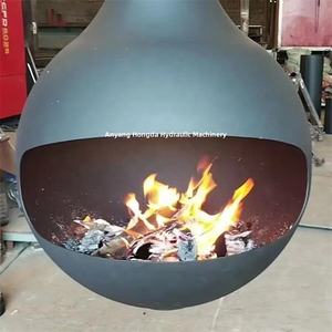 <span class=keywords><strong>Puerta</strong></span> de acristalamiento cerrada esfera diseñador interior montado en el techo moderno único flotante giratorio <span class=keywords><strong>chimenea</strong></span> de acero - Product Image 4