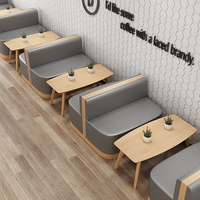 Juego de Mesa y Sillas de Café Comerciales Modernas Personalizadas, Muebles de Restaurante de Madera Laminada Cuadrada para Cafetería, Sala de Estar, Comedor
