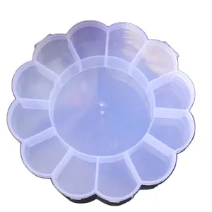 透明塑料空储物盒花葵花容器容器指甲艺术水钻珠宝石展示盒
