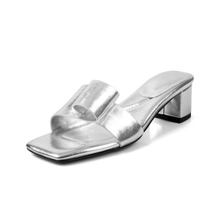 Sandales d'été en cuir à bout ouvert avec bride, talons épais antidérapants, style coréen, chaussures pour femmes - Product Image 3