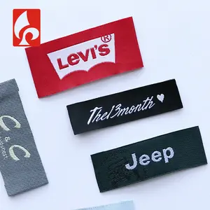Fornecedor atacado personalizado do laço da lavagem do pescoço do bordado etiquetas impressas de luxo e etiquetas para a roupa