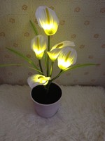 3 Tips, Bunga Calla Lily Buatan 57cm, 3 Lampu LED