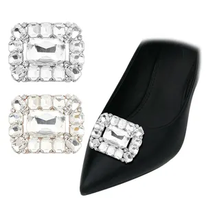 Nuevas mujeres desmontables boda fiesta tacones cuadrados accesorios joyería Rhinestone zapato decoraciones