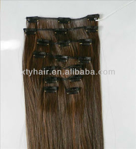 Prodotti di vendita caldi clip nell'estensione dei capelli clip nelle estensioni dei capelli 100% capelli umani 18 pollici, onda d'acqua, ricci, in magazzino - Product Image 6