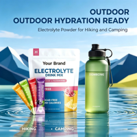 Sachets de bâtonnets d'électrolytes à marque privée, sans OGM, végétaliens, sans sucre, avec sel véritable et vitamine B