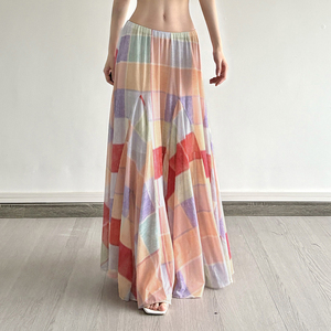 Falda Maxi Larga Estilo Vacaciones en la Playa para Mujer, Informal, Natural, Suave, de Verano, a Bajo Precio, Linda y Chic, con Estampado Floral, Corte en A - Product Image 5