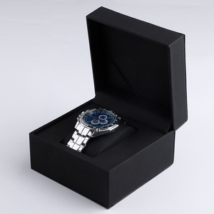 Factory Wholesale Matte Black PU Leather Elegant <b>Watch</b> Box Single Slot Protective <b>Case</b> Custom for private Brand <b>Watch</b> Packaging - Product Image 4