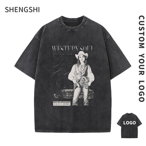 SHENGSHI Team's Tee Algodón 320g Lavado de ropa Retro Relajado O-cuello Gimnasio No encogimiento con impresión personalizada Compra Tee a granel para adultos - Product Image 1