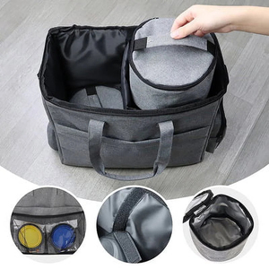 Bolsa de viaje para mascotas de diseño premium, portador de comida para <span class=keywords><strong>perros</strong></span> aprobado por la aerolínea <span class=keywords><strong>con</strong></span> 2 cuencos, perfecto para <span class=keywords><strong>viajes</strong></span> por carretera, camping, senderismo - Product Image 4