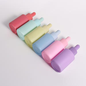 Macaron Color 30 ml botella cuentagotas de vidrio de hombro plano 1 oz botella de suero con caja para Perfume de esencia para el cuidado de la piel - Product Image 4