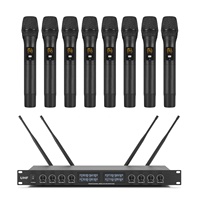 XTUGA YT8 Prix d'Usine Microphone Vocal Dynamique Sans Fil UHF 8 Canaux Micro Karaoké Sans Fil pour Réunion
