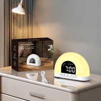 Réveil intelligent électrique avec simulation de lever et de coucher du soleil, en matériau ABS, pour le bureau et le salon