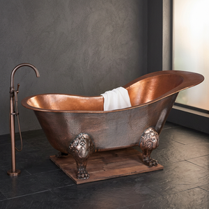 Baignoire autoportante en cuivre, baignoire à pattes, ovale, de luxe, pour la maison et l'hôtel - Product Image 1