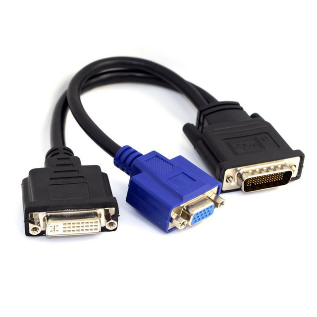 DMS 59 Pin Male to Dual DVI Female Splitter Audio Cable LFH59 to 2 X DVI Multi-Monitor Adapter PVC Jacket Braid Shielding 0.2M