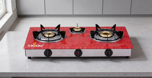 Cuisinière à gaz 3 brûleurs, appareils de cuisine, cuisinière à gaz, plaques de cuisson à gaz, verre trempé - Product Image 2