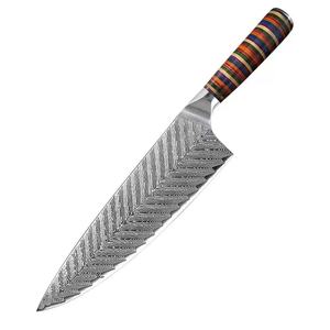 Ensemble de couteaux de cuisine professionnels à motif Damas, 5 pièces, couteau de chef, couteau Nakiri, couteau à découper, manche en résine colorée, pour la cuisine à domicile - Product Image 2