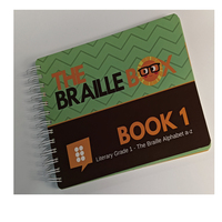 Livres éducatifs en carton pour enfants de tous âges avec alphabet braille, reliure Wire-o, impression personnalisée, vente en gros