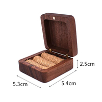 Boîte à bague en bois de noyer de luxe DOER X8 avec logo gravé personnalisé, 5,3x5,4x2,5 cm, emballage cadeau pour bijoux de fiançailles et de mariage