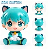 Tirelire en PVC personnalisée de haute qualité avec oreilles de chat de dessin animé, image d'anime pour les jeunes, tirelire personnalisée pour la chambre d'enfant, rangement de bureau