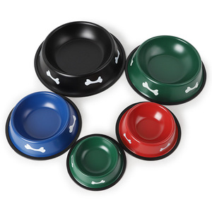 Cuenco de hierro de viaje <span class=keywords><strong>para</strong></span> mascotas con llave dorada, bonito patrón de hueso, antideslizante, varios colores y tamaños <span class=keywords><strong>para</strong></span> perros, gatos, pollos, comida y agua - Product Image 4