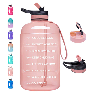 Bouteille de fitness anti-fuites, en Tritan, rose, large, 1 tonne, avec 2 couvercles, sans BPA - Product Image 6