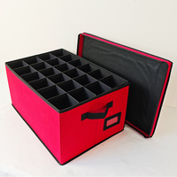Boîte à décorations pliable en tissu 600D résistant à l'humidité, accès facile, empilable de luxe, conteneur pour 72 ampoules, 39L, Noël