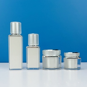 Wholesale Custom30g 50g White Square <b>Empty</b> Acrylic <b>Bottle</b> Container Jar With Lids - Product Image 4