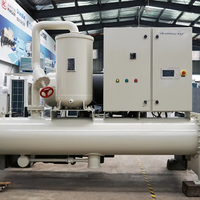 Kullanılmış Büyük Kapasiteli Su Soğutmalı HVAC Soğutma Makinesi 124kW R134a 380V Otomatik Endüstriyel Ticari Merkezi Soğutma Ünitesi