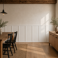 Panel Dinding Wainscoting PS Tahan Lembab, Tahan Benturan, Dekoratif, Custom OEM&ODM untuk Dinding Fitur Ruang Tamu