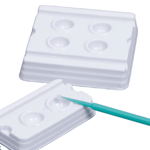 Mini coupelles de mélange dentaires jetables blanches en plastique avec options 2 et 4 trous - Product Image 4